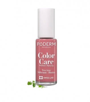 PODERM -  Color Care - Vernis &agrave; ongles soin Tea Tree Silicium Biotin couleur Bois de rose 8ml