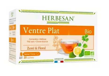 HERBESAN - Infusion bio Ventre Plat Saveur citron 20 sachets