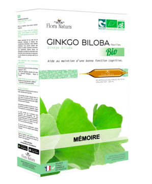 FLORA NATURA - Ginkgo Biloba Bio M&eacute;moire 20 ampoules x 15ml