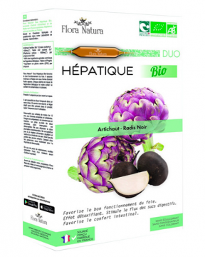 FLORA NATURA - Duo H&eacute;patique Bio  Artichaut Radis Noir 20 ampoules