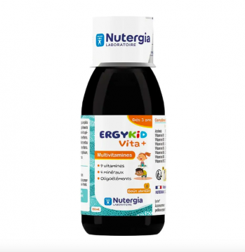 NUTERGIA - ERGYKID VITA+ - Multivitamines d&egrave;s 3ans, go&ucirc;t abricot, 150ml