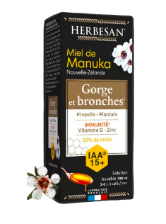 MANOUKA - Miel de Manuka Solution Buvable Gorges et Bronches IAA 15+ 100 ml