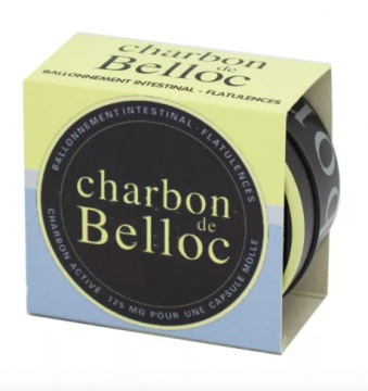 BELLOC - Charbon de Belloc 125 mg, 36 capsules molles - Boite M&eacute;tallique