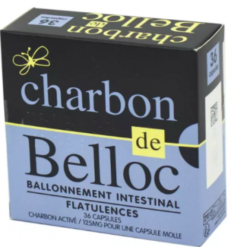 CHARBON -  Charbon de Belloc 125mg 36 capsules molles - petit mod&egrave;le