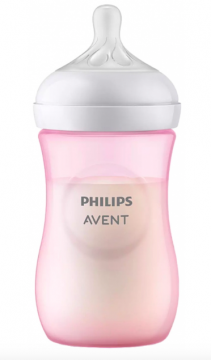 AVENT - Natural response biberon 260ml 1 mois et + - Couleur : rose