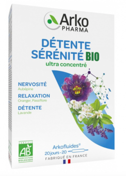 ARKOPHARMA - ARKOFLUIDES - D&eacute;tente s&eacute;r&eacute;nit&eacute; bio 20 ampoules