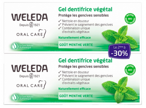 WELEDA - Gel dentifrice v&eacute;g&eacute;tal lot de 2x75ml