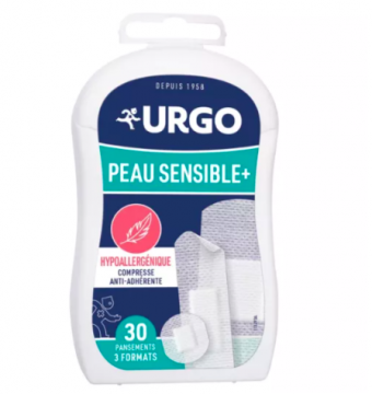 URGO - Peau sensible + pansements hypoallerg&eacute;niques 30 pansements