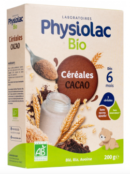 PHYSIOLAC - Bio C&eacute;r&eacute;ales Cacao d&egrave;s 6 mois 200g