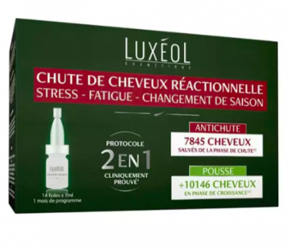 LUXEOL -  Protocole 2 en 1 chute de cheveux r&eacute;actionnelle - 14 x 7ml