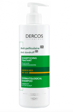 DERCOS - Shampoing traitant anti-pelliculaire DS cheveux secs 390ml