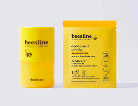 BEESLINE - D&eacute;odorant en poudre rechargeable anti-odeurs 48h &ndash; Sans parfum &ndash; Kit de d&eacute;marrage