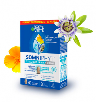 SANTE VERTE - Somniphyt - Total nuit LP 8h 1,9 mg 30 comprim&eacute;s bicouche