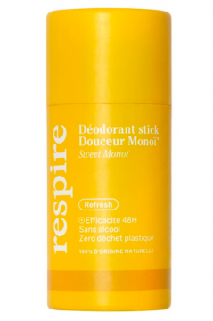 RESPIRE - D&eacute;odorant stick douceur mono&iuml; format carton bio 50g