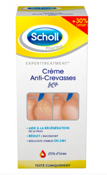 SCHOLL - Cr&egrave;me anti-crevasses K+ 25% d'ur&eacute;e 120 ml