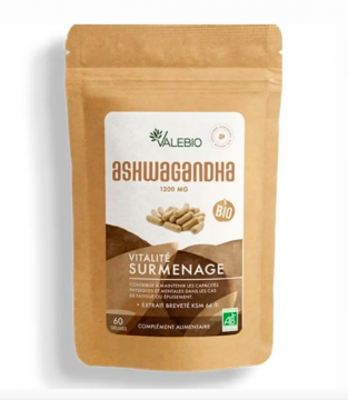 VALEBIO - Ashwagandha 1200mg bio 60 g&eacute;lules