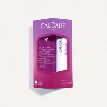 CAUDALIE - Th&eacute; des Vignes - Duo gourmand cr&egrave;me mains 30ml et soin l&egrave;vres 4,5g