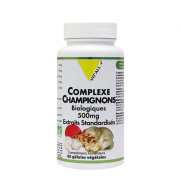 VIT'ALL + - Complexe Champignons Biologiques 500mg 60 gélules