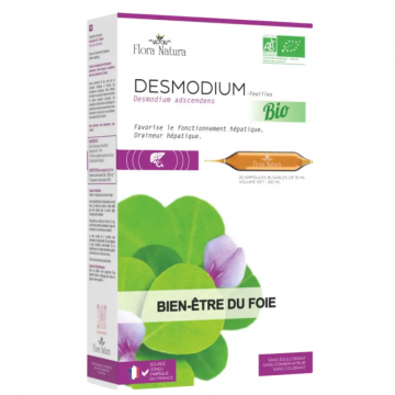 FLORA NATURA - Desmodium Bio - Bien-&ecirc;tre du Foie 20 ampoules x 15 ml