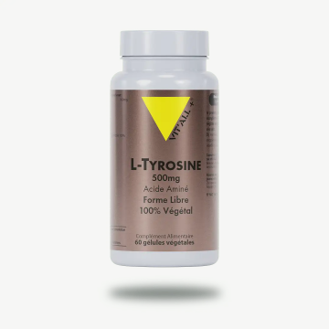 VIT'ALL + - L-Tyrosine - 500mg  60 g&eacute;lules v&eacute;g&eacute;tales