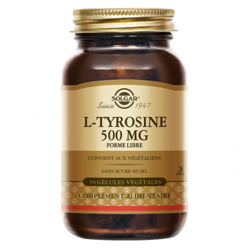 SOLGAR - L-Tyrosine 500mg - 50 g&eacute;lules v&eacute;g&eacute;tales