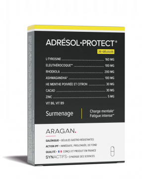 ARAGAN - Adr&eacute;sol.Protect - Surmenage Cortisol Control Charge Mentale Fatigue Intense 30 g&eacute;lules
