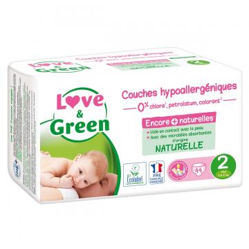 LOVE & GREEN - Couches Hypoallerg&eacute;niques Taille 2 3-6kg x 44