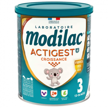 MODILAC - ACTIGEST Croissance 3 - Lait en Poudre 12-36 mois 800g