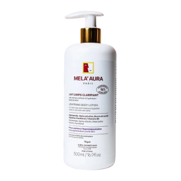 MELA' AURA - Lait clarifiant anti-taches unifiant hydratant &eacute;clat du teint corps 500ml