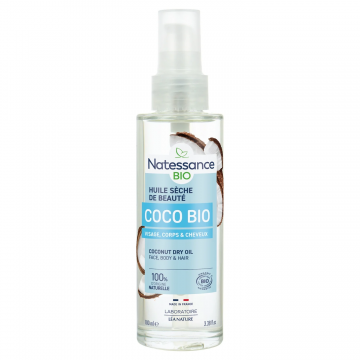 NATESSANCE - Huile S&egrave;che Sublimatrice Visage Corps Cheveux Noix de Coco Bio 100ml