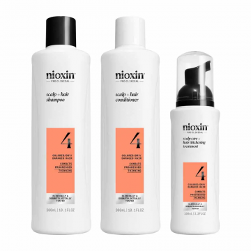 NIOXIN - Kit System 4 Fid&eacute;lit&eacute; - Soin Densifiant Cheveux color&eacute;s secs ab&icirc;m&eacute;s Chute avanc&eacute;e 700ml