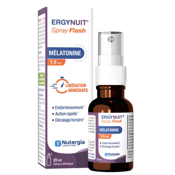 NUTERGIA - Ergynuit Spray Flash - M&eacute;latonine 1,9mg Lib&eacute;ration imm&eacute;diate 20ml