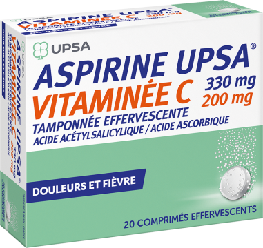 UPSA - Aspirine vitamin&eacute;e C 20 comprim&eacute;s effervescents