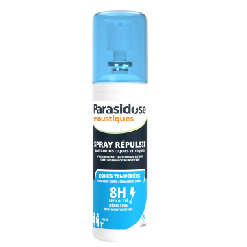 PARASIDOSE Moustiques - Spray r&eacute;pulsif anti-moustiques et tiques Zones temp&eacute;r&eacute;es 100ml