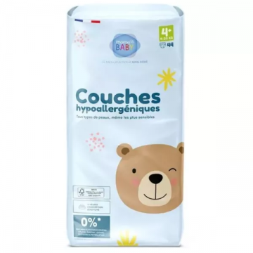 PharmaBABY -  Couches hypoall&eacute;gerniques taille 4+ - 9-20kg toute peau 44 couches