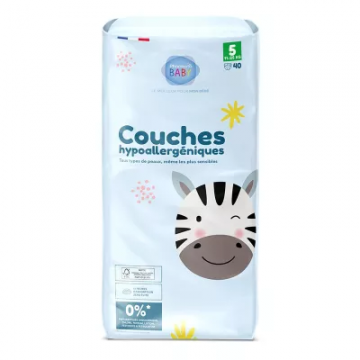 PharmaBABY - Couches hypoallerg&eacute;niques taille 5 - 11-25kg toute peau 40 couches