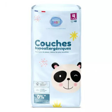 PharmaBABY - Couches hypoallerg&eacute;niques taille 4 - 7-18kg toute peau 48 couches