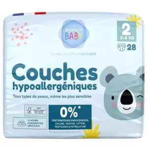 PharmaBABY - Couches hypoallerg&eacute;niques taille 2 - 3-6kg toute peau 28 couches