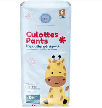 PharmaBABY - Culottes Pants hypoallerg&eacute;niques taille 6 - 16kg & + toute peau 36 couches