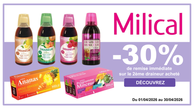 MILICAL -30% de remise imm&eacute;diate sur le 2&egrave;me dra&icirc;neur achet&eacute;, le moins cher des 2