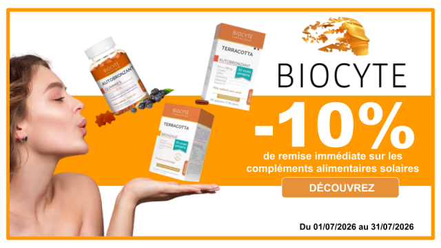 BIOCYTE -10% de remise imm&eacute;diates sur les compl&eacute;ments alimentaires solaires