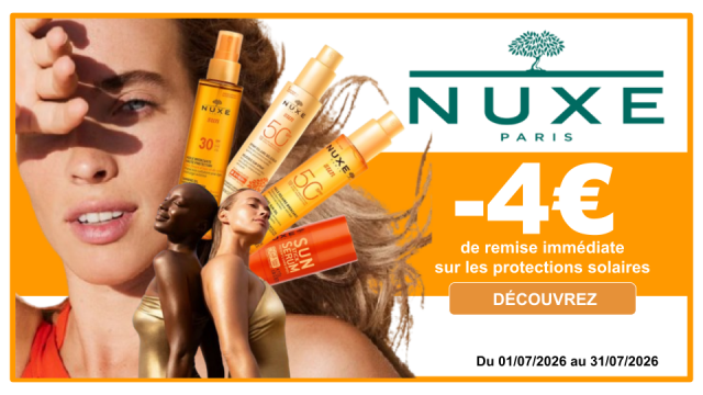 NUXE -4&euro; de remise imm&eacute;diate sur les protections solaires