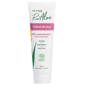 PUR ALO&Eacute; - Cr&egrave;me de Jour 67% bio et &eacute;quitable 50ml
