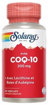 SOLARAY - COQ-10 200mg + avec l&eacute;cithine et baies d'aub&eacute;pines 30 vegcaps