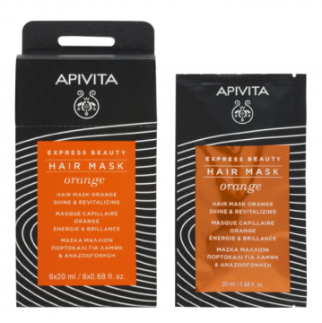 APIVITA - HAIR MASK - Masque capillaire orange brillance & vitalit&eacute; 6 x 20ml