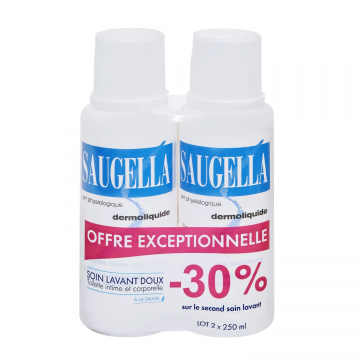 SAUGELLA - Dermoliquide soin lavant doux lot de 2 x 250 ml