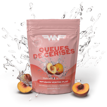 WANDERNANA - QUEUES DE CERISE - Infusion ventre plat saveur p&ecirc;che 100g