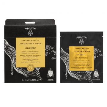 APIVITA - TISSUE FACE MASK - Masque en tissu mastic effet lifting et fermet&eacute; 10ml