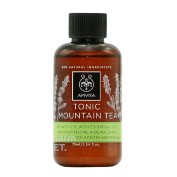 APIVITA - TONIC MOUNTAIN TEA - Mini Gel Douche aux huiles essentielles 75ml