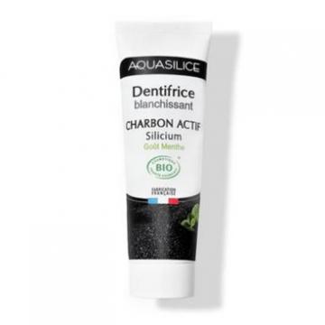 AQUASILICE - Dentifrice Blanchissant Charbon Actif Silicium go&ucirc;t menthe Bio 75ml